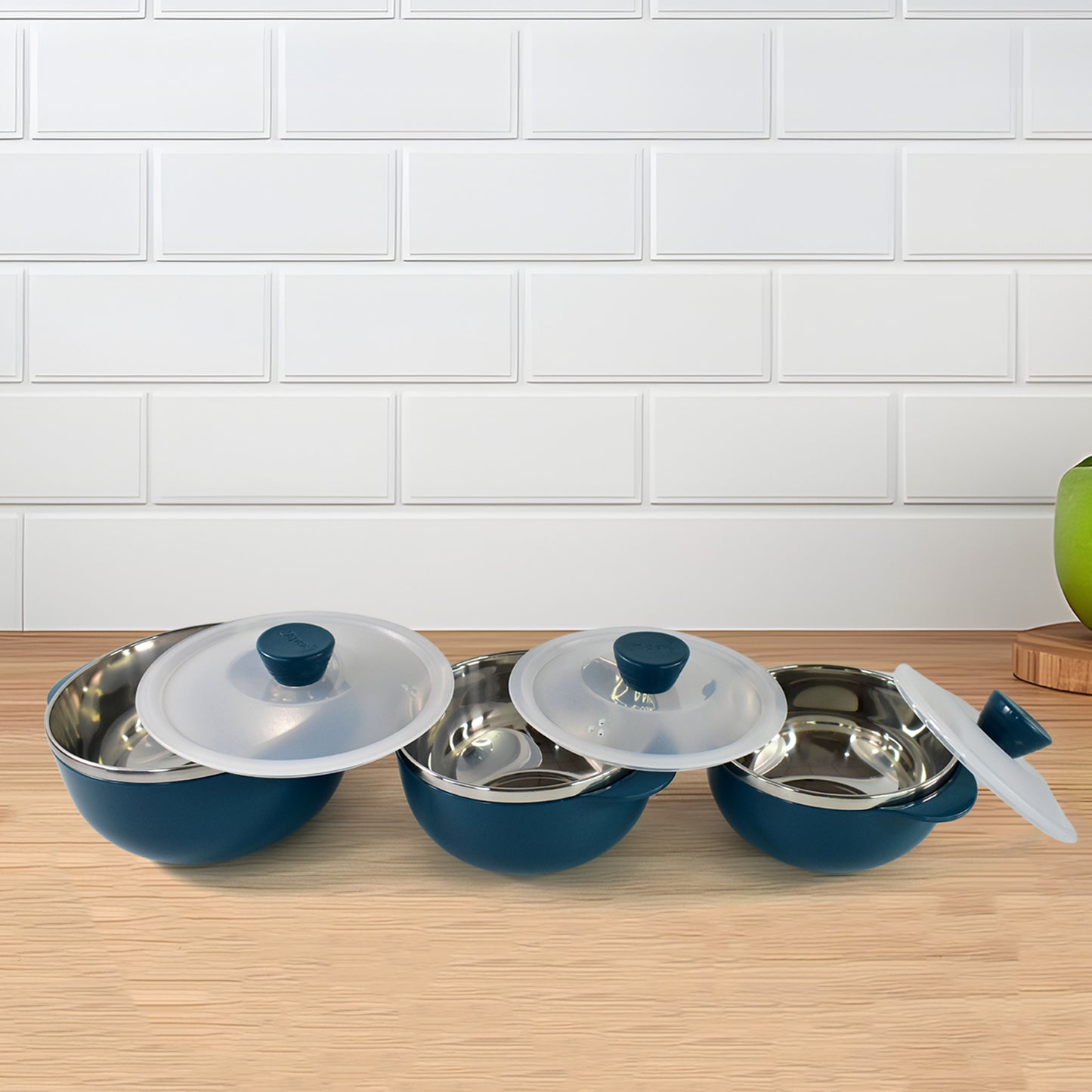 Apexmicrowave-Safe Serving Bowl 3 Pcs Set (700Ml 1000Ml 1400Ml)