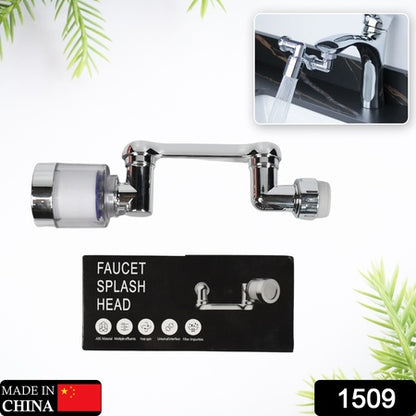 Splash Faucet Filter Faucet 1080 Rotating Faucet Sprayer Head Double O-Ring Design Movable Tap Water Saving Sink Aerator Extender For Bathroom Kitchen
