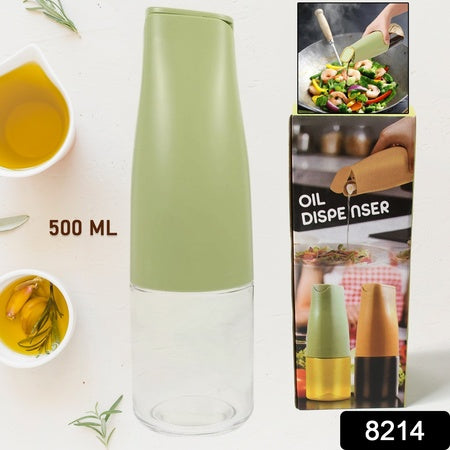 Oil Dispenser 500Ml Cooking Oil Dispensing Cruets Oil Bottle With Automatic Open Lid Kitchen Glass Oil Pot Cooking Oil Bottle For Kitchen Grilling Frying (500 Ml)