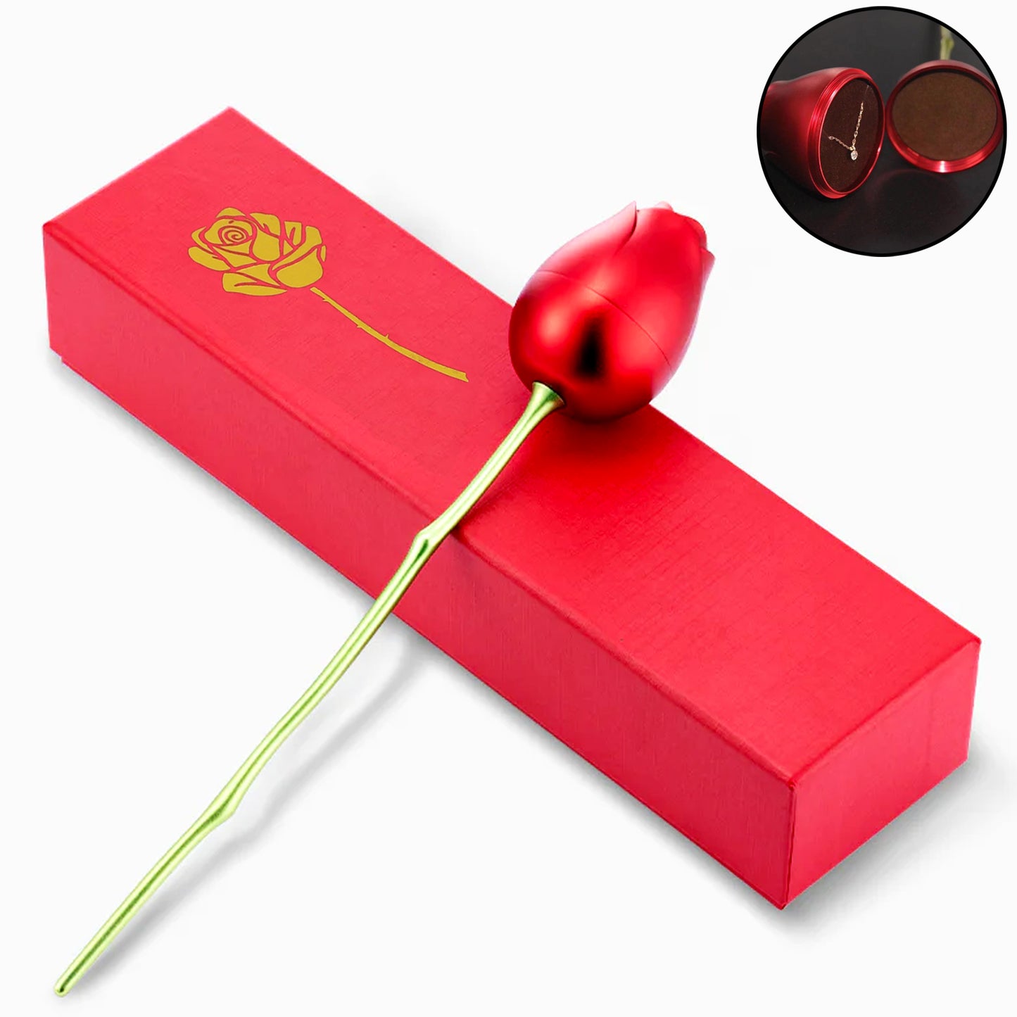 Metalred Rose Couple Jewelry Box-Fancy Jewelry Box (1 Pc)