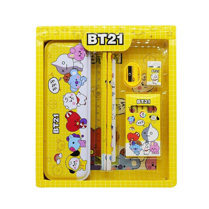 Stationery Kit For Kids - Stationery Set Includes Metal Pencil Box Sharpener Pencil And Eraser Set School Supply Set Birthday Return Gift For Kids Boys Girls (12 Pc Set)