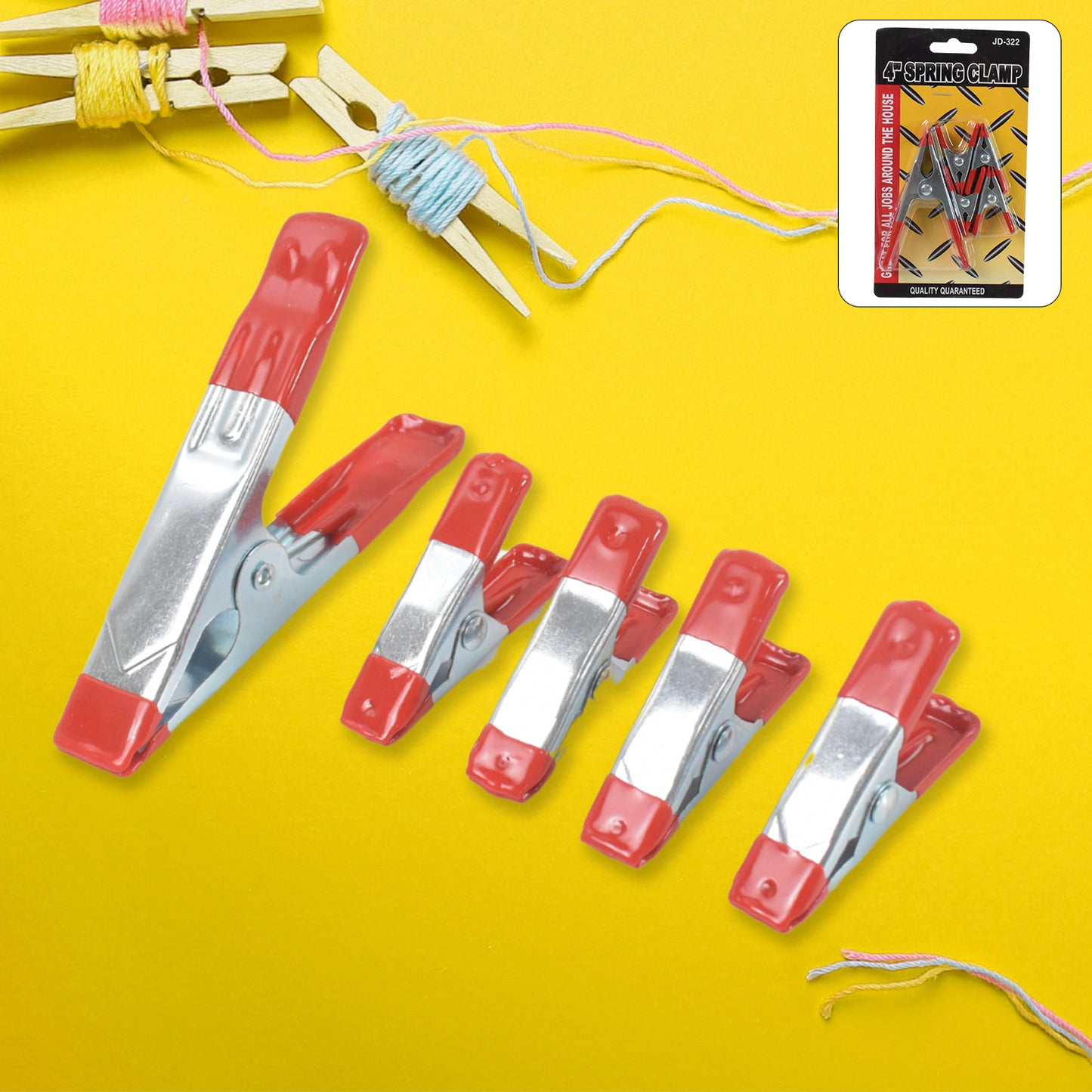 Metalspring Clamps Heavy Duty Spring Metal Clips Clamp  (5 Pcs Set)