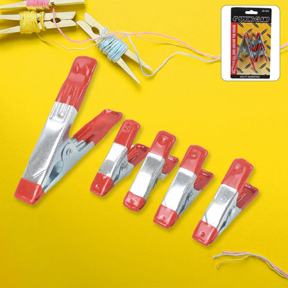 Metalspring Clamps Heavy Duty Spring Metal Clips Clamp  (5 Pcs Set)