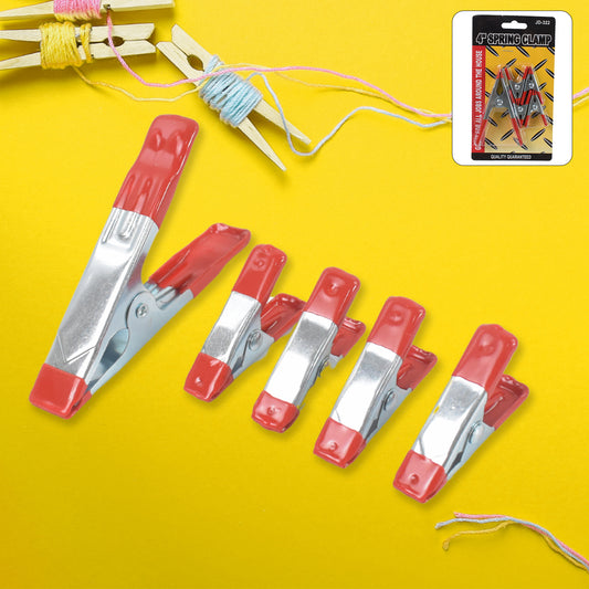 Metalspring Clamps Heavy Duty Spring Metal Clips Clamp  (5 Pcs Set)