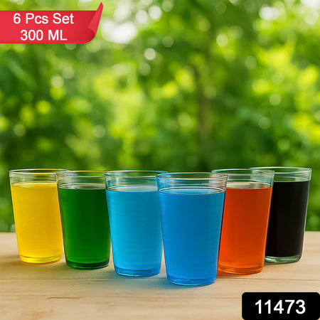 Apexpyramid Ringo Plastic Glass  300Ml Approx  Durable Crystal-Clear Tumbler
