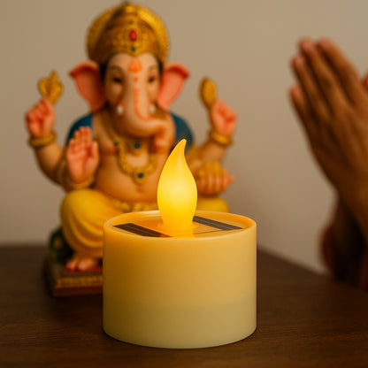 Solarpowered Led Flameless Candle Light (1 Pc)