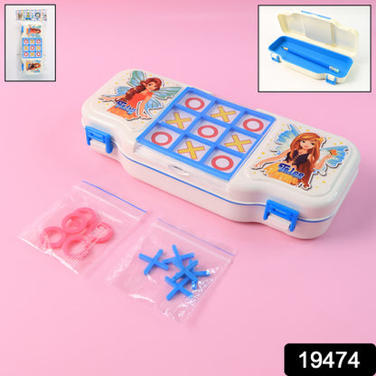 Kids Pencil Box With Built-In Tic Tac Toe Game