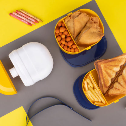 Mr. Chef Smart Lunch Box Capsule Shape Strap-On Lunch Box With Water Bottle And Handle