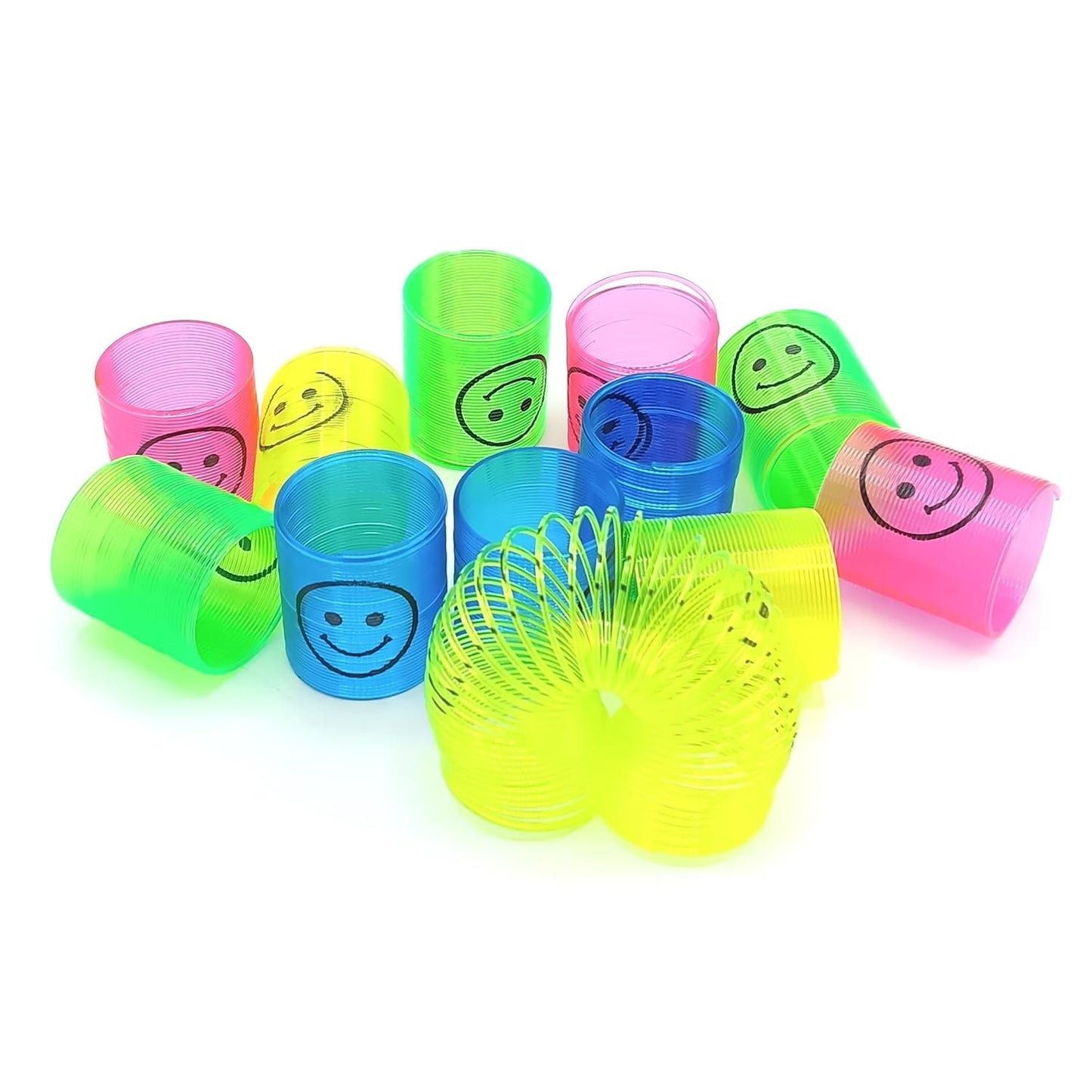 Multicolor Magic Smiley Spring Spring Toys Slinky Slinky Spring Toy Toy For Kids For Birthdays Compact And Portable Easy To Carry (12 Pcs Set)