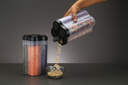 Plastic Lock Food Storage 4 Section Container Jar For Grocery Fridge Container.