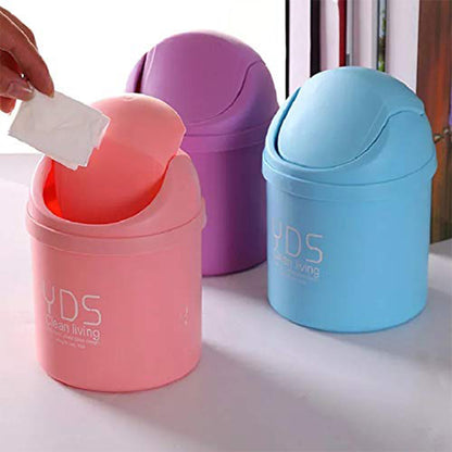 Minitrash Can With Lid Small Tiny Trash Bin (18X13 Cm  1 Pc)