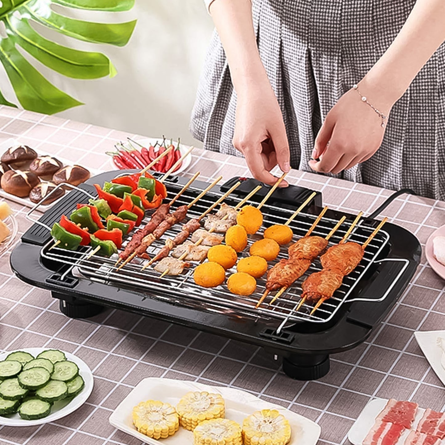 Electric Barbecue Grill 2000W (1 Pc)