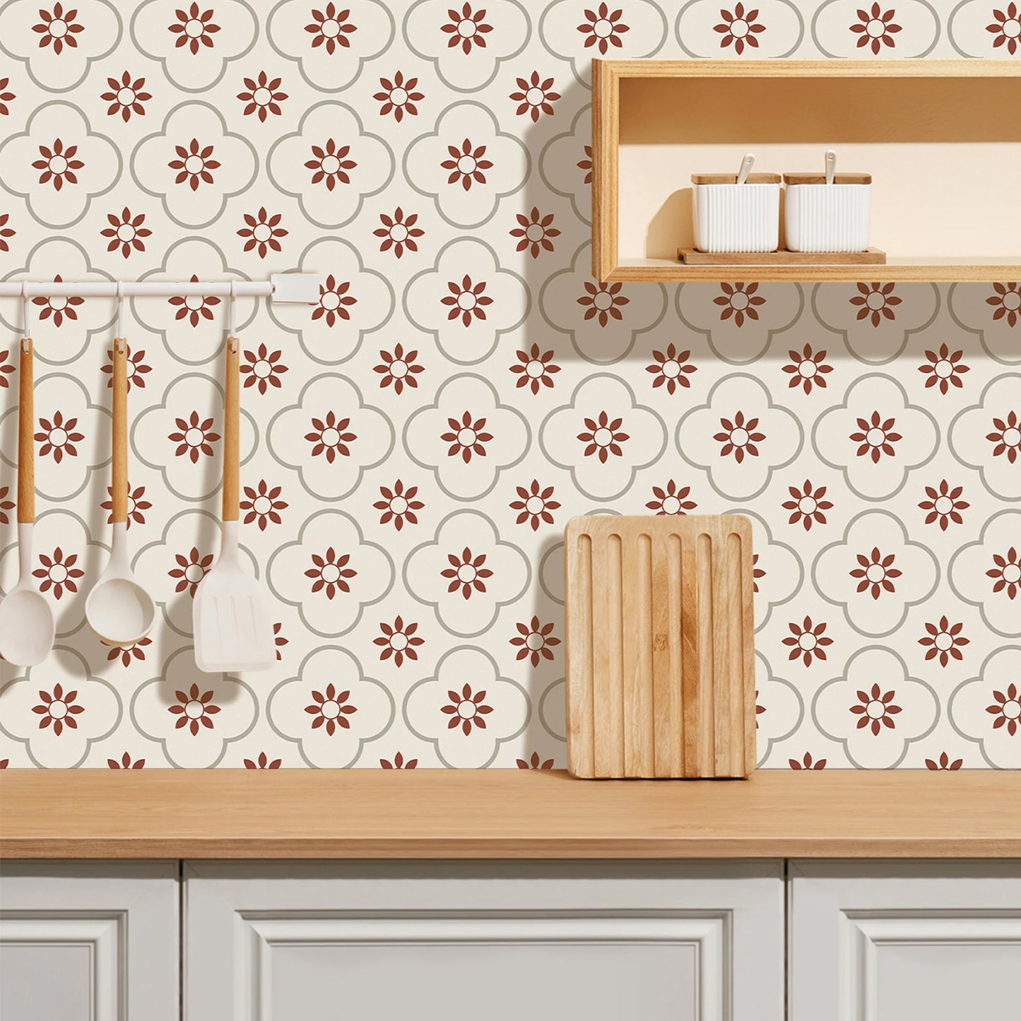 Peeland Stick Floor Tiles Kitchen  Bathroom Backsplash Sticker Detachable Waterproof Diy Tile Stickers For Wall Decoration Tiles Home Decoration (8X8 Inch  10 Pcs Set)