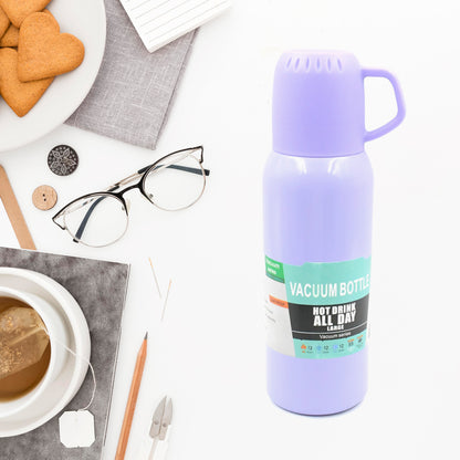 Vacuum Flask Set Stainless Steel Thermos With 3 Cup Creative Gift Set With Cover Handle Portable Car Water Bottle Set (Approx 500Ml)