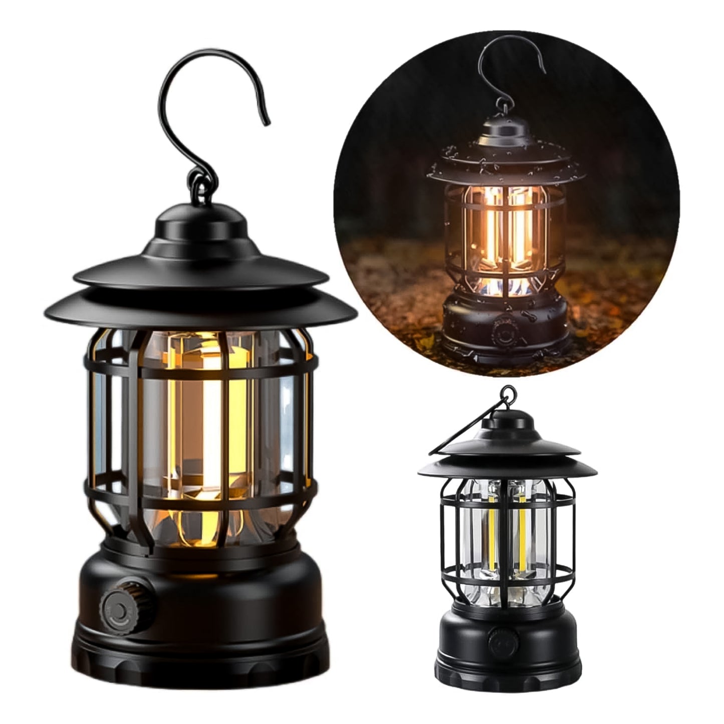 Led Camping Light Retro Style Lighting Battery Type-C Rechargeable (1 Pc)