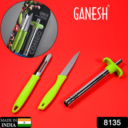 Ganesh 3Pc Lighter Cum Knife And Peeler.