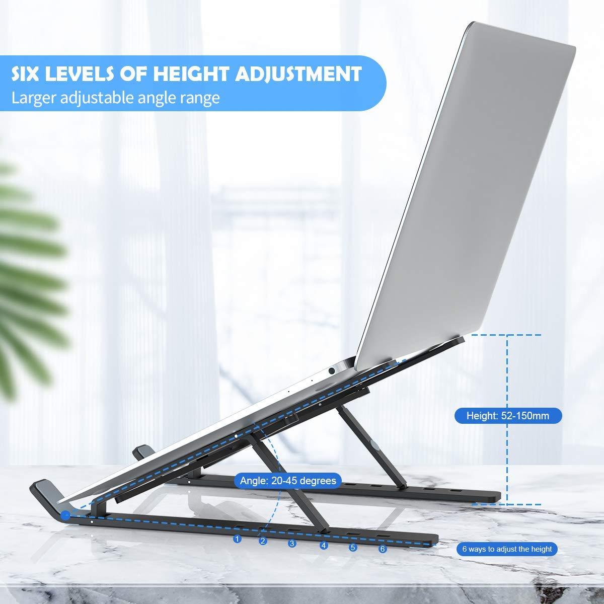 Adjustable Laptop Stand Holder With Built-In Foldable Legs And High Quality Fibre