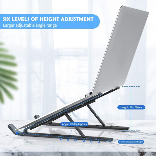 Adjustable Laptop Stand Holder With Built-In Foldable Legs And High Quality Fibre