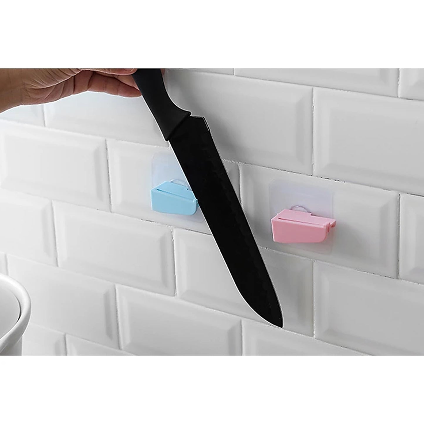 Punch-Free Wall Hanging Knife Holder  Stand Knife Holder Kitchen Supplies Tool Holder Insert Knife Shelf Storage Rack (1 Pc )