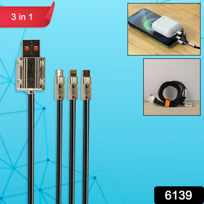 3In1 Super Fast Charging Cable (2Mtr)