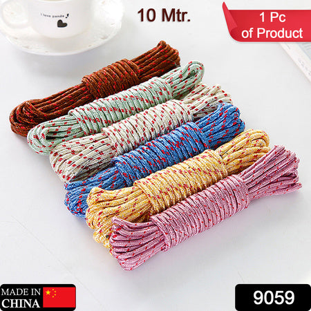 10 Meter Heavy Duty Laundry Drying Clothesline Rope Portable Travel Nylon Cord Sturdy Clothes Line For Outdoor Camping Indoor Crafting Art Projects