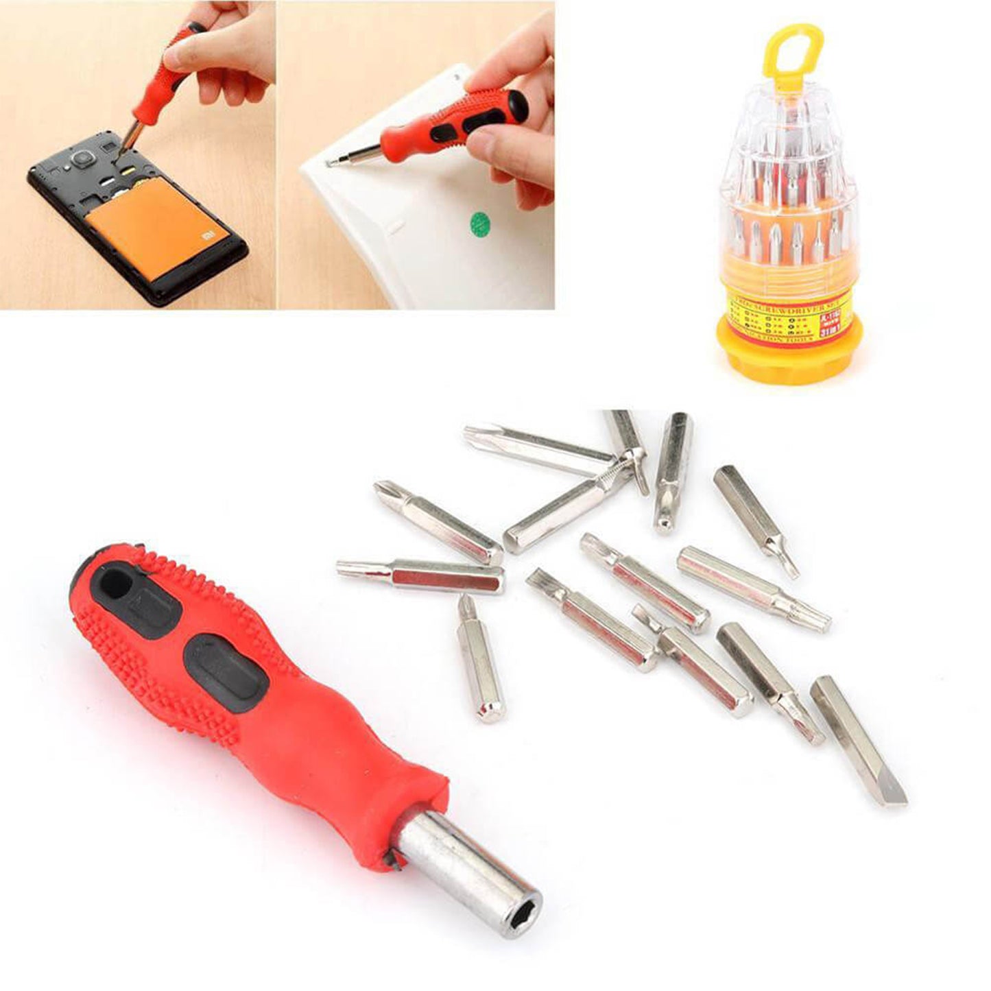 Screwdriver Set Steel 31 In 1 With 30 Screwdriver Bits Professional Magnetic Driver Set (Set of 4Pc)