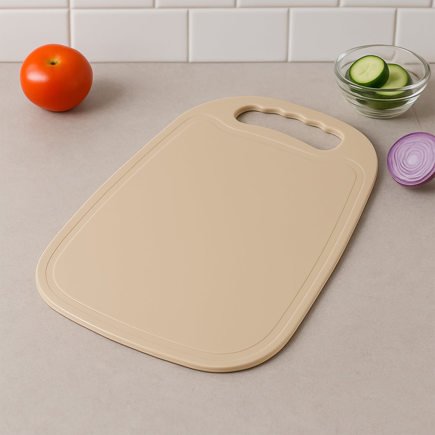 Durable Plastic Chopping Board 34X23 Cm (1 Pc)