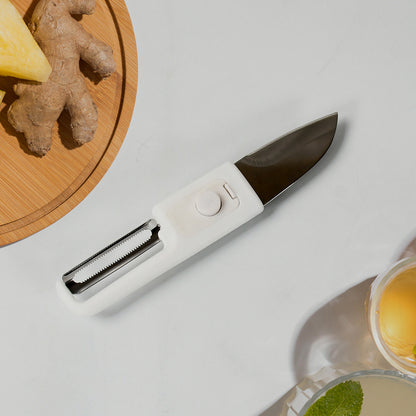 Multifunctional Peeler Two In One Fruit Knife Fruit And Vegetable Cutting Knife+Sawtooth Peeler Apple Carrot Potato Fruit Slice Antiskid
