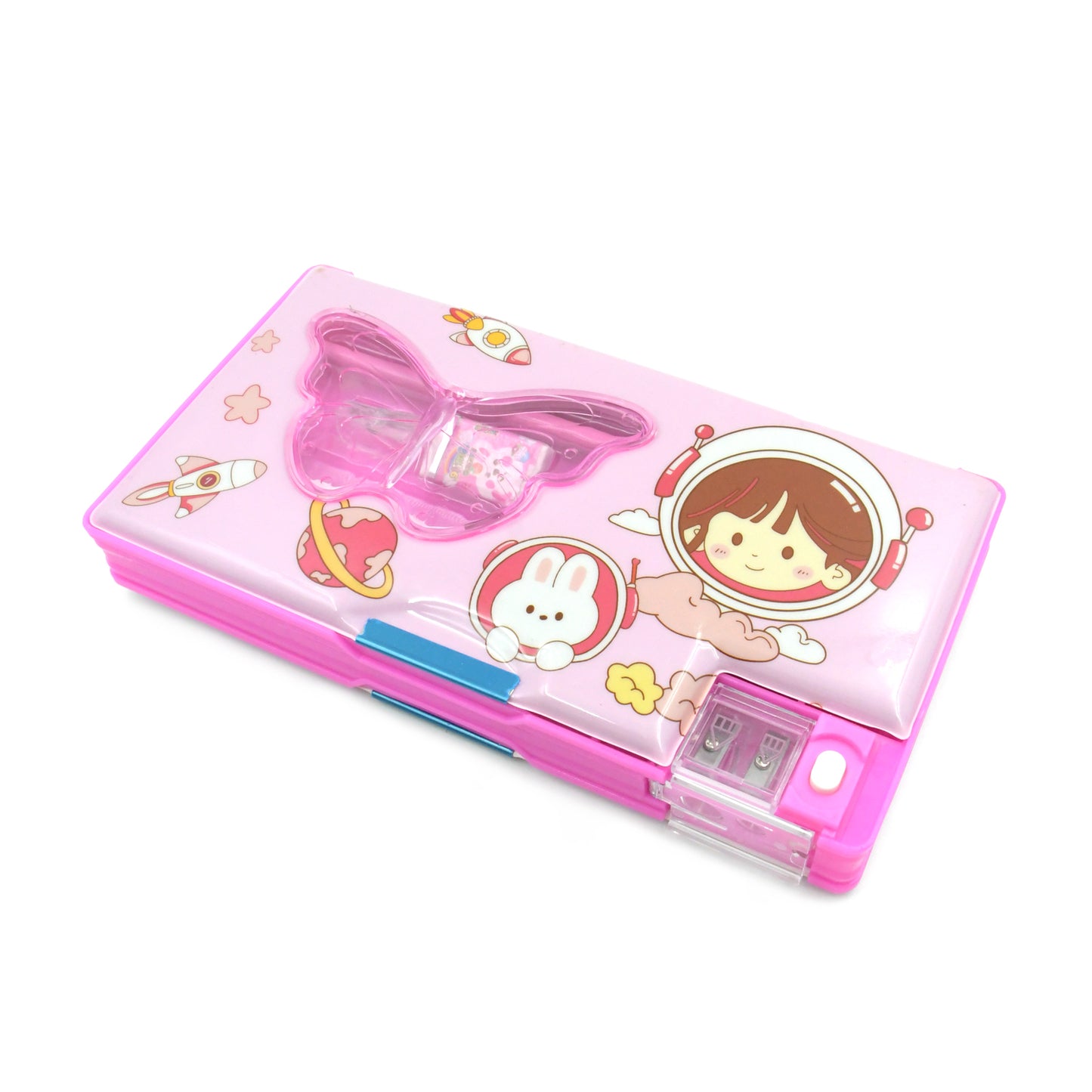 Printed Pencil Case For Kidsmulti Compartment Compass Pencil Box With Sharpener Eraser Pencil  Scale School Supplies Pencil Compass Boxstationery Case (Pack Of 1)