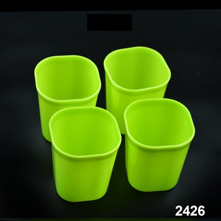 Plastic Drinking Glass Set For Drinking Milk Water Juice (Pack Of 4)