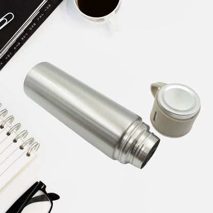 Stainless Steel Vacuum Flask Set With 3 Steel Cups Combo For Coffee Hot Drink And Cold Water Flask Ideal Gifting Travel Friendly Latest Flask Bottle. (500Ml)