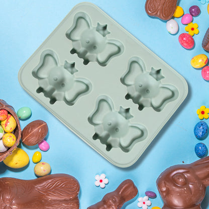 Silicone Cartoon Shape 4 Grid Ice Cube Tray Ice Cube Molds Trays Small Cubes Tray For Fridge Flexible Silicon Ice Tray (1 Pc)