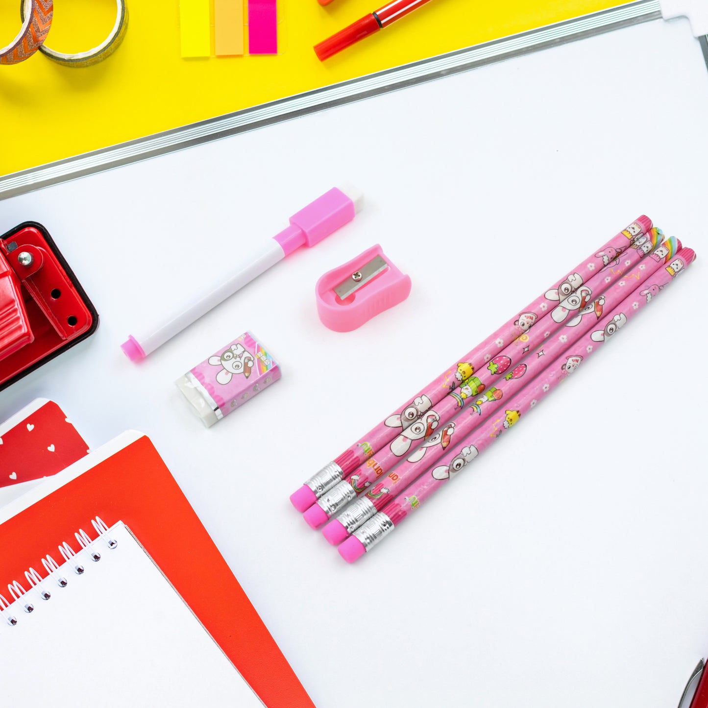 Stationery Kit For Kids - Stationery Set Includes Wooden Pencil Sharpener Pencil And Eraser Set Small Diary School Supply Set Birthday Return Gift For Kids Boys Girls (8 Pc Set)