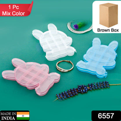 Transparent Cartoon Bear Clear Plastic Storage Box Jewelry Box Jewelry Organizer Holder Cabinets For Small Objects (1 Pc)