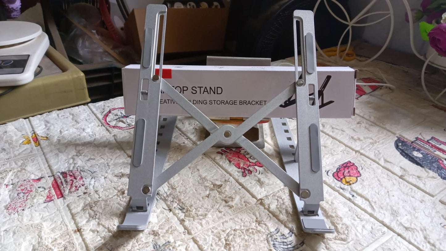Laptop Stand For Desk  Metal Portable Laptop Stand With 6 Adjustable Angles  Laptop Riser Phone And Tablet Stand  Compatible For All Laptop
