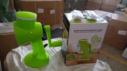 6 In 1 Multi Functional Vegetable Cutter  Slicer Hand Machine Cutting Slice Cut Thick Cut Silk All In One Vegetable Chopper Cutter  Slicing Cutter Barrel - Vegetable Grater With 6 Removable Blades