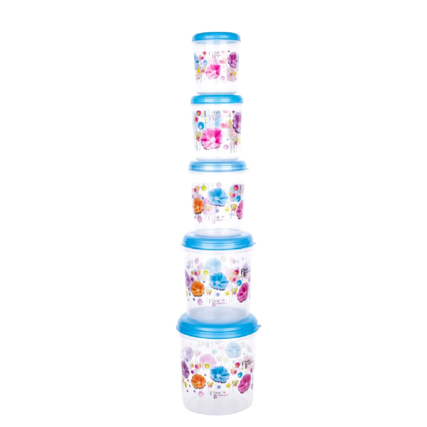 Plastic Transparent Container Air Tight Dabba Set (3000Ml 2000Ml 1000Ml 750Ml 500Ml)