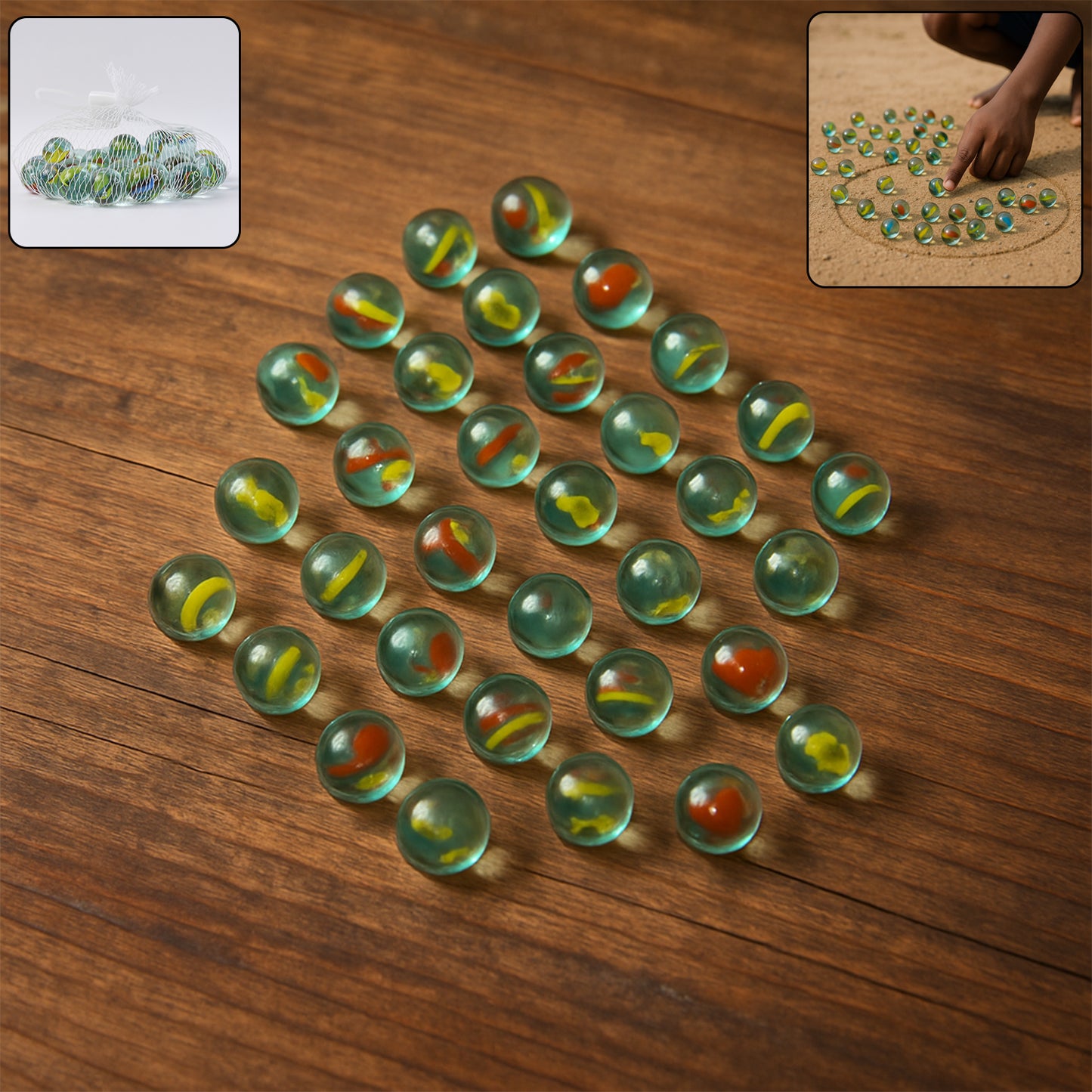 Glassmarbles For Kids Approx 35 (35 In 1)