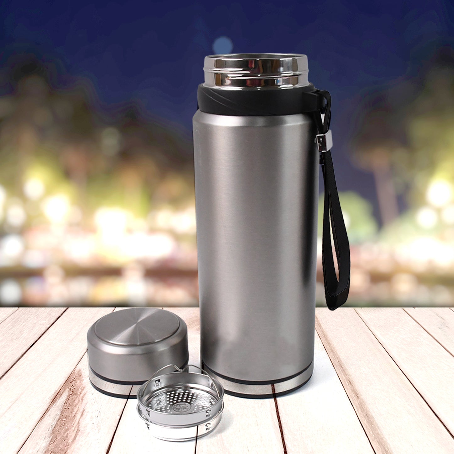 Double-Wall Stainless Steel Vacuum Insulated Bottle (1000Ml Approx)