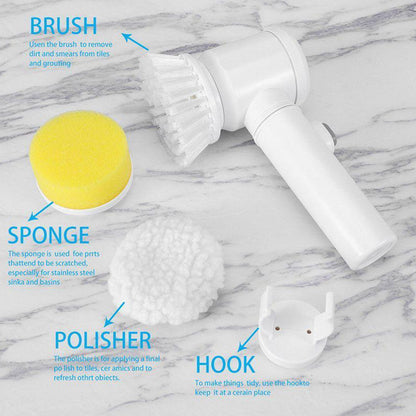 5In1 Home Kitchen Electric Cleaning Brush Electric Spin Scrubber