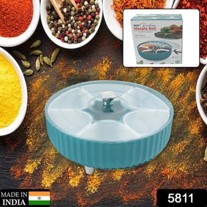 360 Revolving Spice Box  Dry Fruit Box Plastic 7 Compartment Box Suitable For Multipurpose Storage Use Like Dry Fruit  Spices  Pickle  Tea   Sugar Etc Kitchen Use