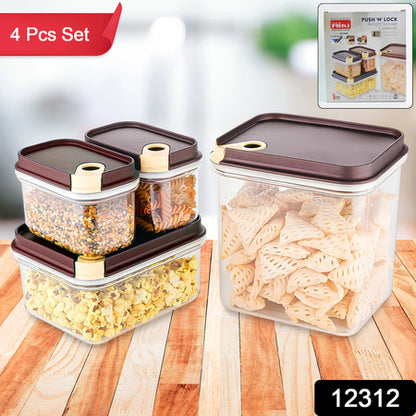 Ritupush N Lock Airtight Food Storage Container Set (4 Pc)