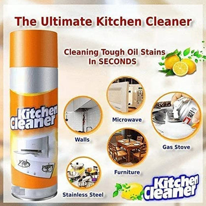 Multipurpose Bubble Foam Cleaner Kitchen Cleaner Spray Oil  Grease Stain Remover Chimney Cleaner Spray Bubble Cleaner All Purpose Foam Degreaser Spray (500 Ml)