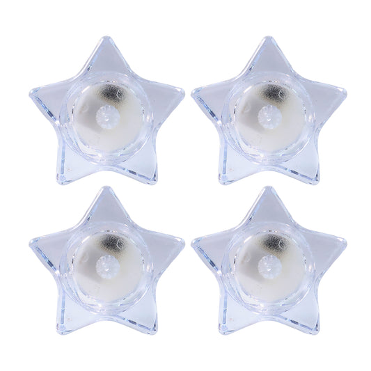 Flameless Star-Shaped Led Candles (4 Pc  Set)