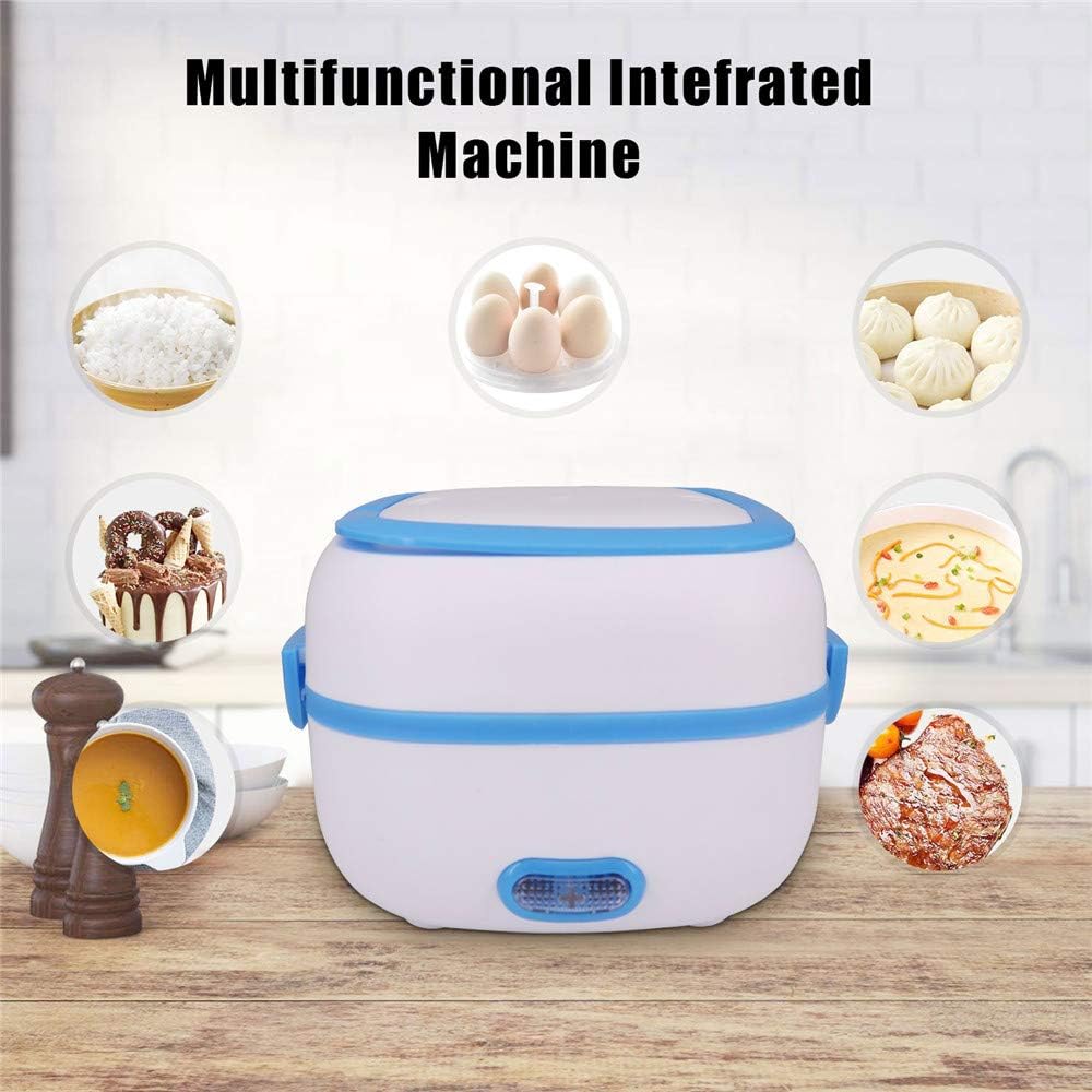 Electric Lunch Box Portable Food Warmer Food Heating Lunch Box Removable Food-Grade Stainless Steel Compartments 220V 200W For Car Truck Office