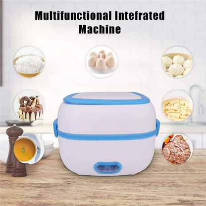 Electric Lunch Box Portable Food Warmer Food Heating Lunch Box Removable Food-Grade Stainless Steel Compartments 220V 200W For Car Truck Office