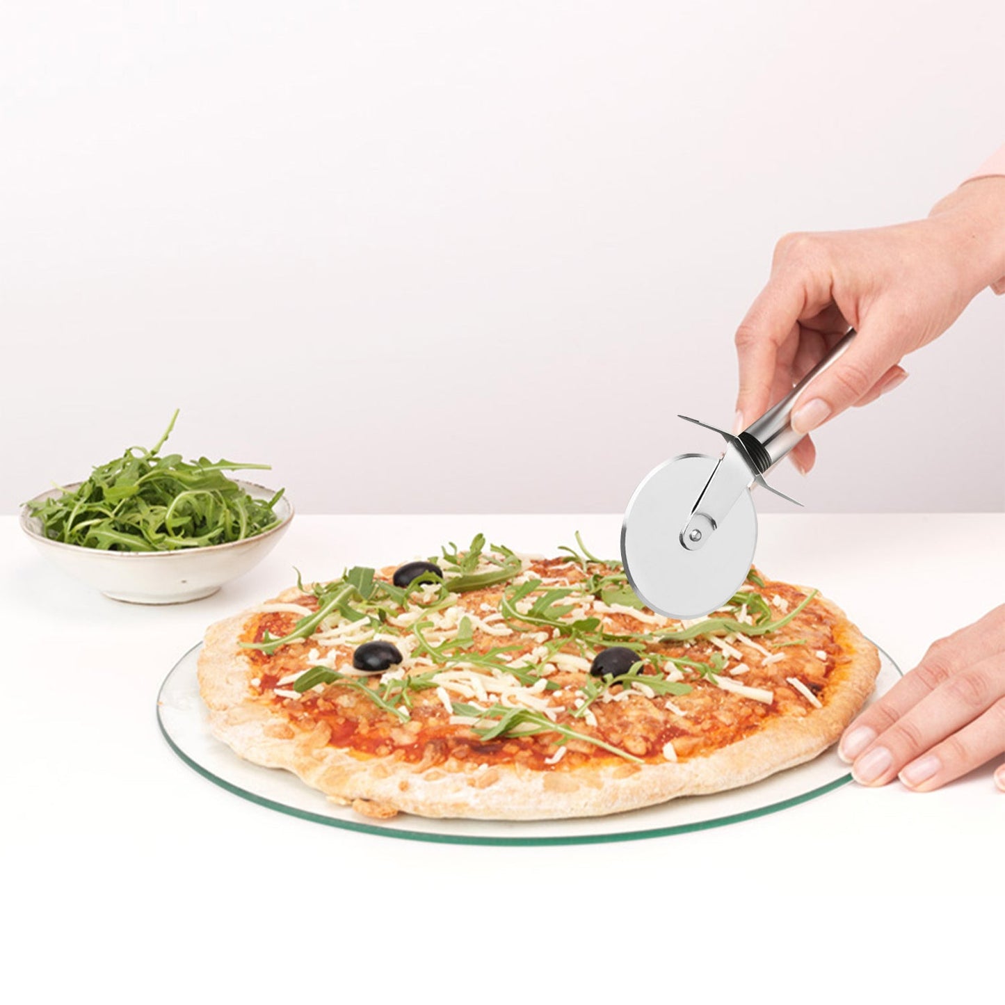 Stainless Steel Pizza Cutter Pastry Cake Slicer Sharp Wheel Type