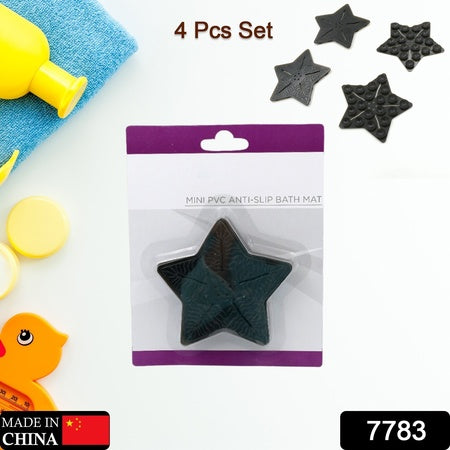 Mini  Pvc Anti-Slip Bat Mat Non Slip Baby Bath Mats Mini Child Safety Anti Slip Shower Mats Star Leaf Shaped For Kids (4 Pc Set)
