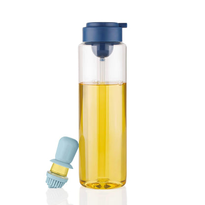2 In1 Transparent Oilar Dispenser With Silicone Oil Dropper Nozzle (1 Pc  With Brush  1 Ltr.)