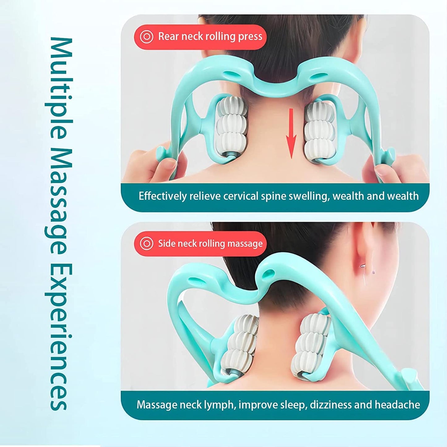 Neck Shoulder Massager 13.5X7.08In Portable Relieving The Back For Men Relieving The Waist Women